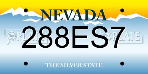 288ES7 Nevada License Plate