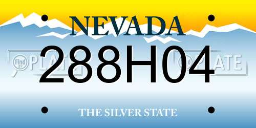 288H04 Nevada License Plate