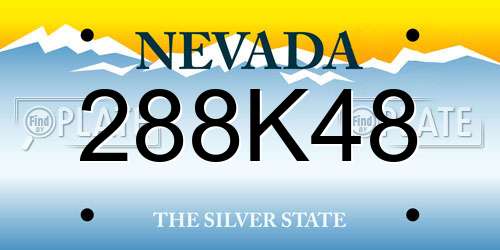 288K48 Nevada License Plate