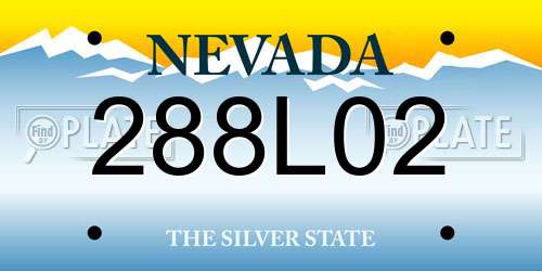288L02 Nevada License Plate