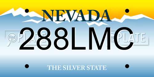 288LMC Nevada License Plate