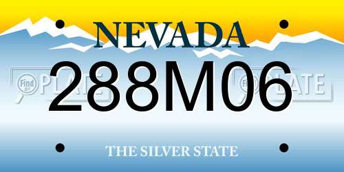 288M06 Nevada License Plate