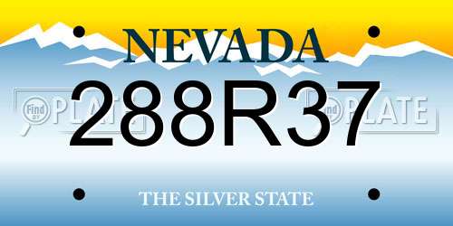 288R37 Nevada License Plate