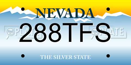288TFS Nevada License Plate