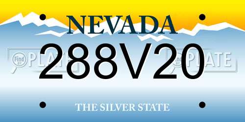 288V20 Nevada License Plate