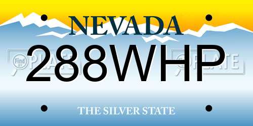 288WHP Nevada License Plate