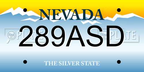 289ASD Nevada License Plate