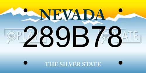 289B78 Nevada License Plate