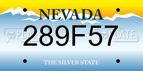 289F57 Nevada License Plate