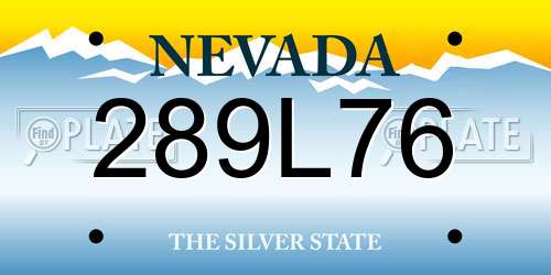 289L76 Nevada License Plate