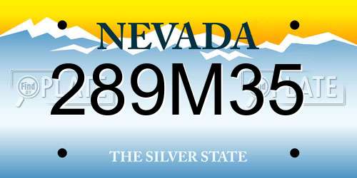 289M35 Nevada License Plate