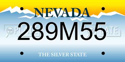 289M55 Nevada License Plate