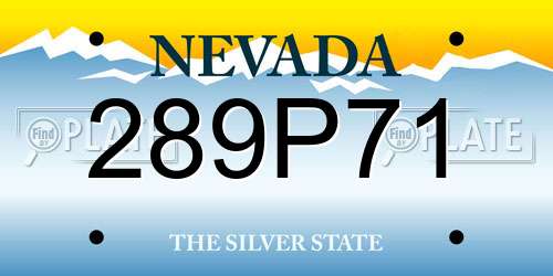 289P71 Nevada License Plate