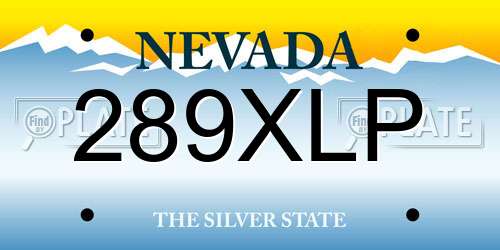 289XLP Nevada License Plate