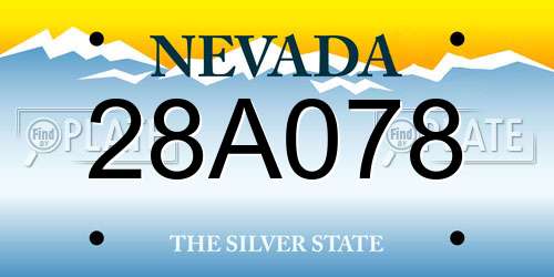 28A078 Nevada License Plate
