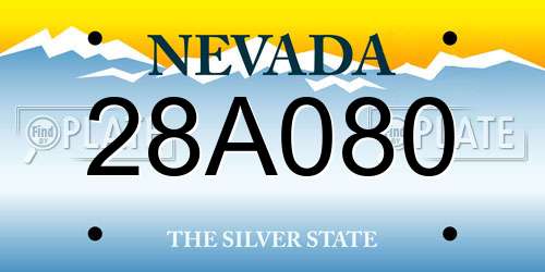 28A080 Nevada License Plate