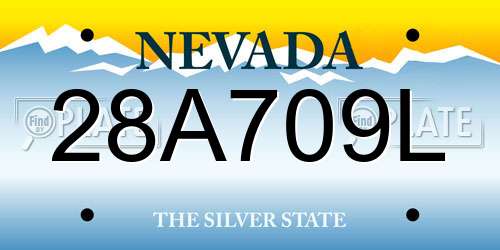 28A709L Nevada License Plate