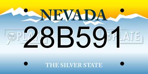 28B591 Nevada License Plate