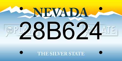 28B624 Nevada License Plate