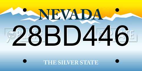 28BD446 Nevada License Plate