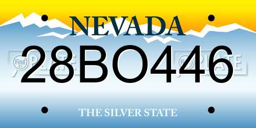 28BO446 Nevada License Plate