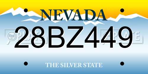28BZ449 Nevada License Plate