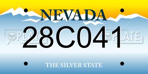 28C041 Nevada License Plate