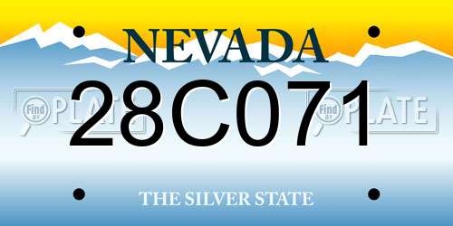 28C071 Nevada License Plate