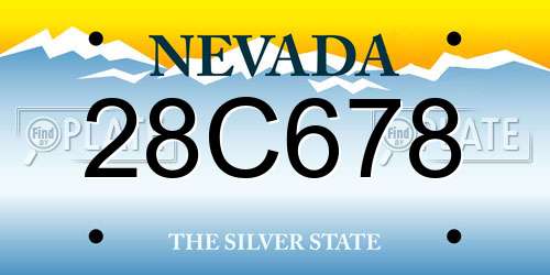 28C678 Nevada License Plate