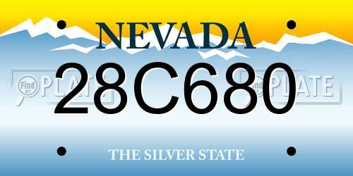 28C680 Nevada License Plate