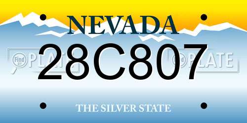 28C807 Nevada License Plate