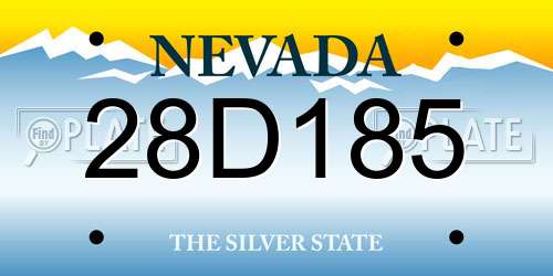 28D185 Nevada License Plate