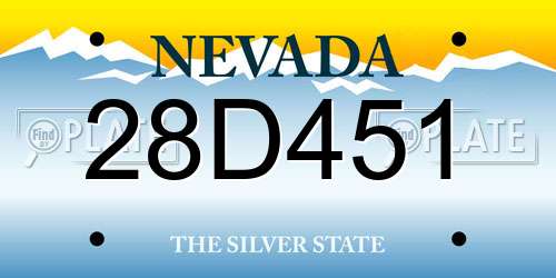 28D451 Nevada License Plate