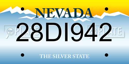 28DI942 Nevada License Plate