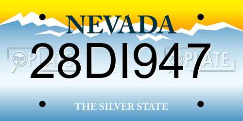 28DI947 Nevada License Plate
