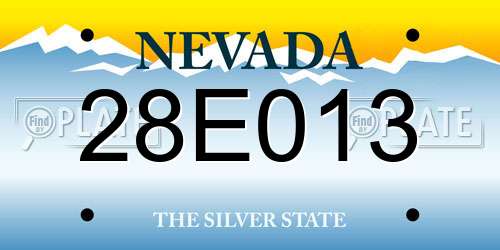 28E013 Nevada License Plate