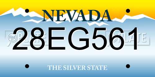 28EG561 Nevada License Plate