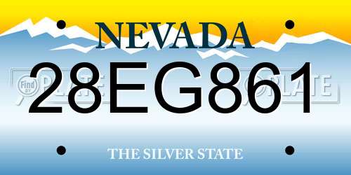 28EG861 Nevada License Plate