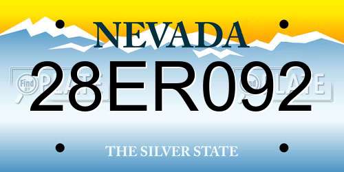 28ER092 Nevada License Plate