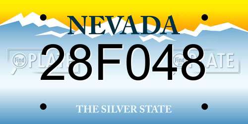 28F048 Nevada License Plate