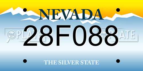 28F088 Nevada License Plate