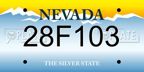 28F103 Nevada License Plate
