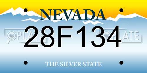 28F134 Nevada License Plate