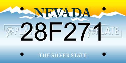 28F271 Nevada License Plate