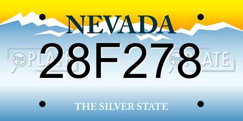 28F278 Nevada License Plate