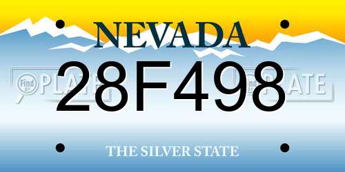 28F498 Nevada License Plate