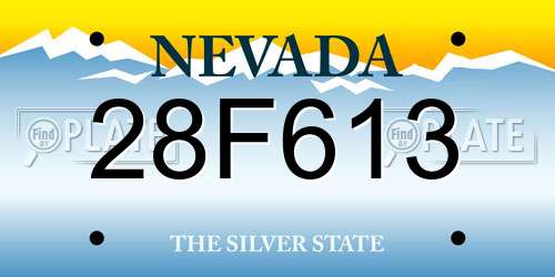 28F613 Nevada License Plate