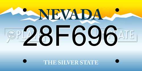 28F696 Nevada License Plate