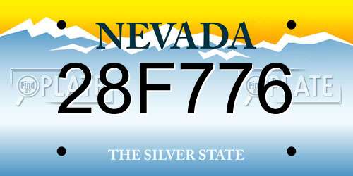28F776 Nevada License Plate