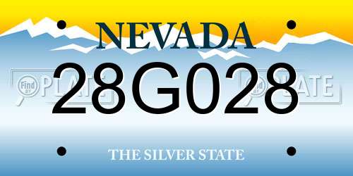 28G028 Nevada License Plate
